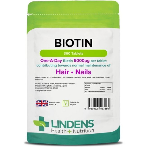 Biotin 5mg 360 Tablets