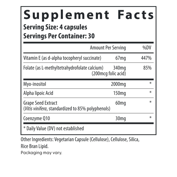Hormone Balance Bundle FertilAid+OvaBoost+Myo-Inositol Ingredients Panel