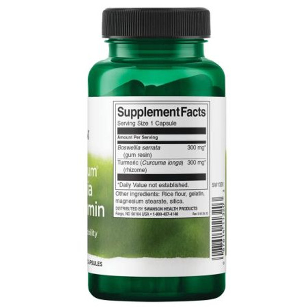 Swanson Full Spectrum Boswellia and Curcumin 300 mg 60 Caps Ingredients