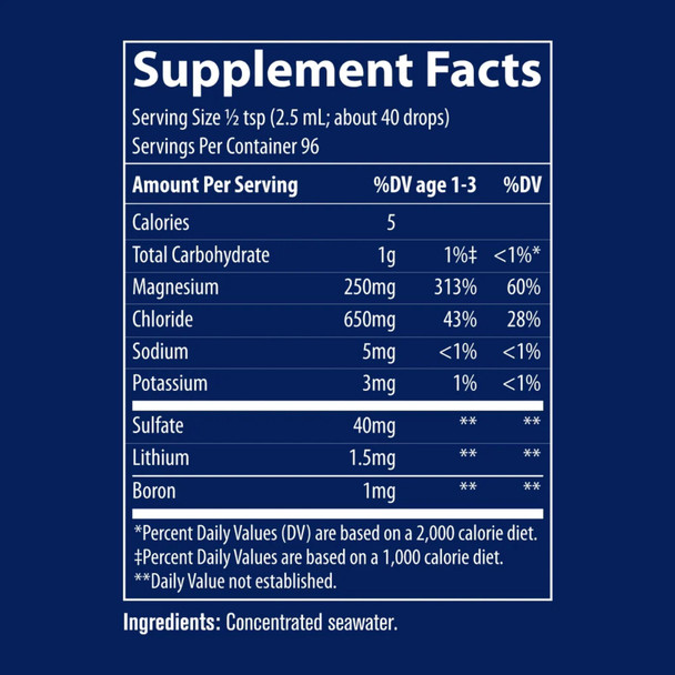 Trace Minerals ConcenTrace Drops - 237 ml Ingredients Panel