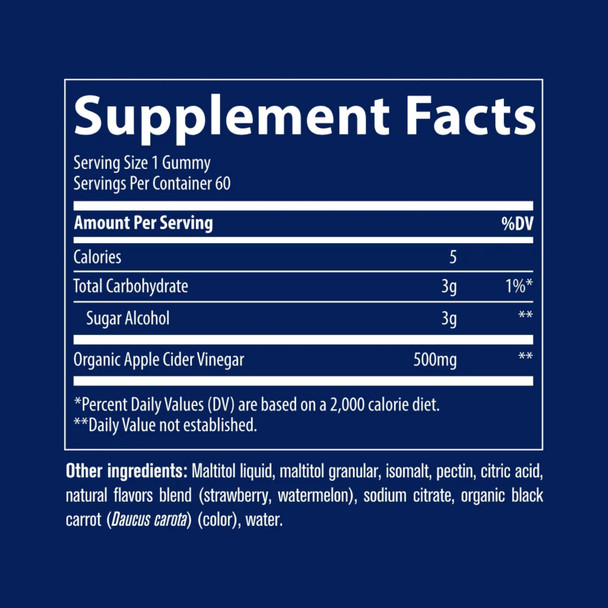 Trace Minerals Apple Cider Vinegar Gummy 60ct Strawberry/Watermelon Additional Product Image 2