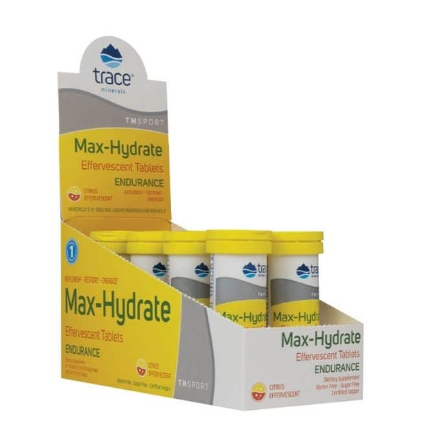 Trace Minerals Research Max-Hydrate Endurance Effervescent Tablets Citrus Flavor