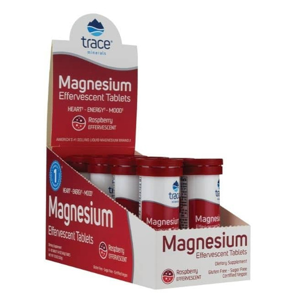 Trace Minerals Research Magnesium Effervescent Tablets Raspberry Flavor