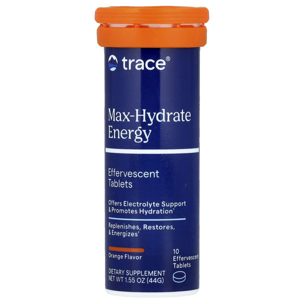 Trace Minerals Max Hydrate Energy Effervescent Tablets - Orange Main Product Image