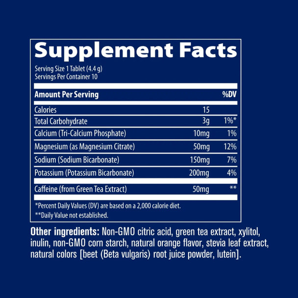 Trace Minerals Max Hydrate Energy Effervescent Tablets - Orange Ingredients Panel