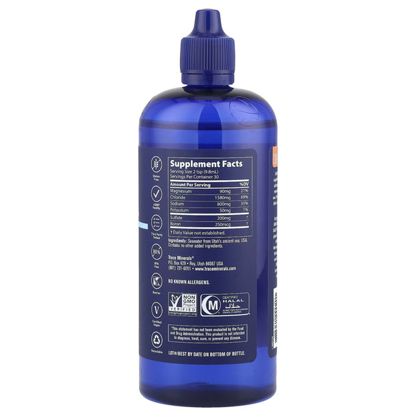 Trace Minerals Utah Sea Minerals - 296ml Ingredients Panel