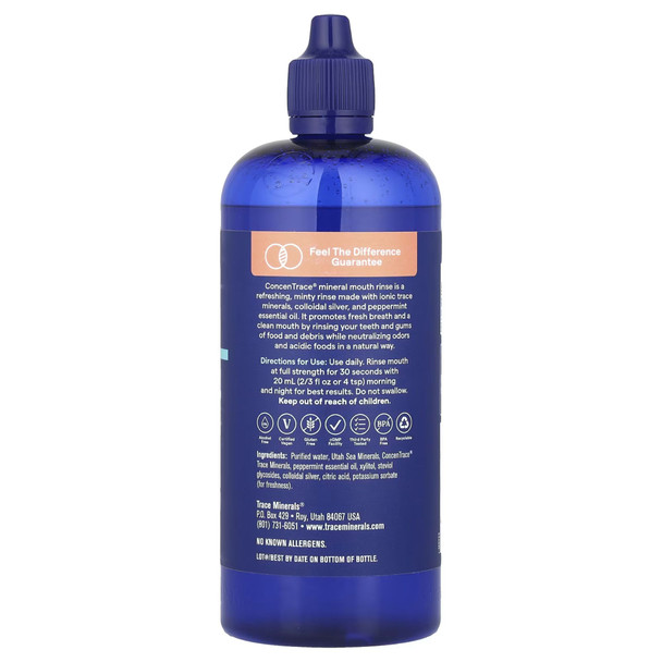 Trace Minerals ConcenTrace Mineral Mouth Rinse - 296 ml Ingredients Panel