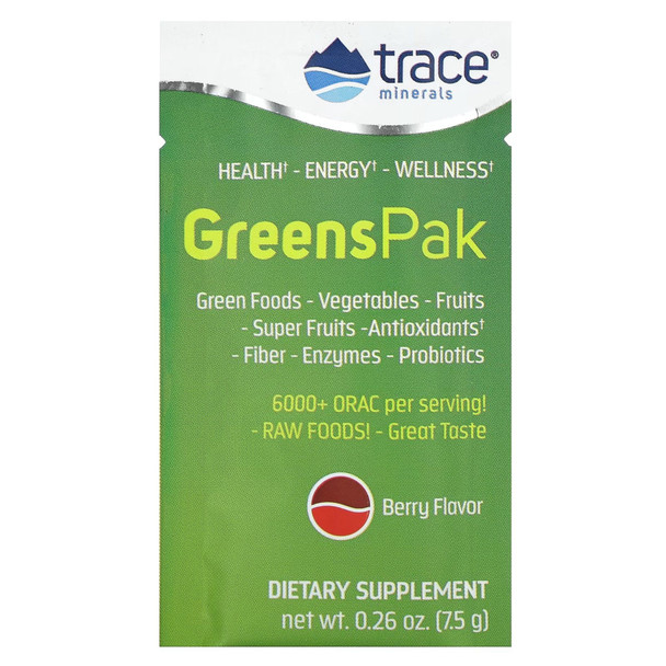 Trace Minerals Greens Pak - Berry 30 Packets Main Product Image
