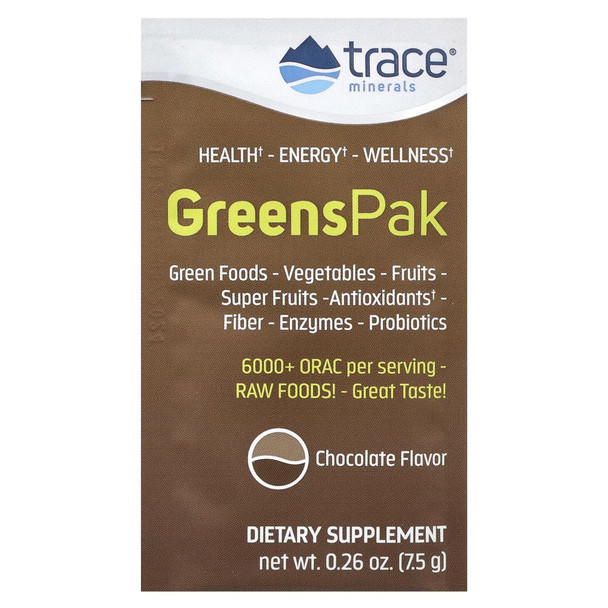 Trace Minerals Greens Pak - Chocolate 30 Packets Additional Product Image 3