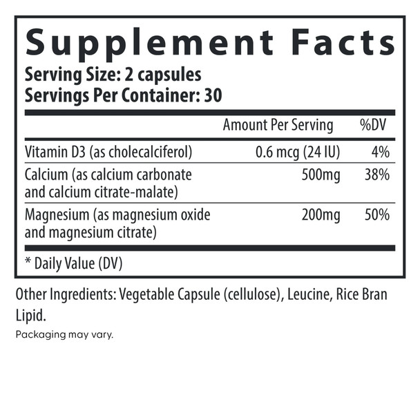 Fairhaven Health PeaPod Cal-Mag 60 Caps Ingredients Panel