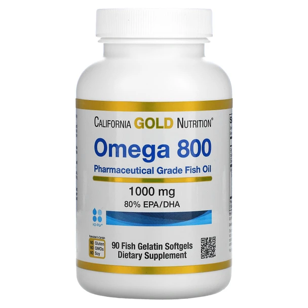 California Gold Nutrition Omega 800 Pharmaceutical Grade Fish Oil Supplement Facts Panel