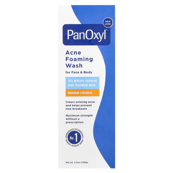 PanOxyl, Acne Creamy Wash, Benzoyl Peroxide 4% Daily Control, 6 oz (170 g) Box