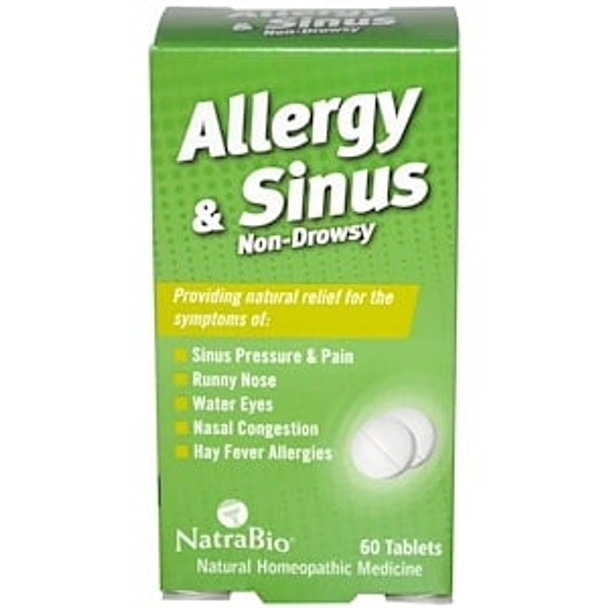 NatraBio, Allergy & Sinus, Non-Drowsy, 60 Tablets