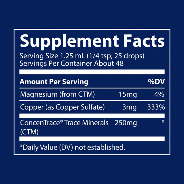 Trace Minerals, Liquid Ionic Copper 59 ml Ingredients