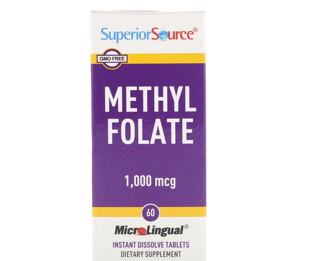Superior Source, Methyl Folate, 1,000 mcg, 60 Tablets Main Product Image