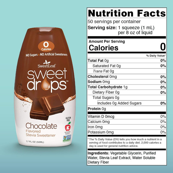 Sweetleaf Sweet Drops - Flavored Stevia Sweetener Chocolate 1.7 fl.oz