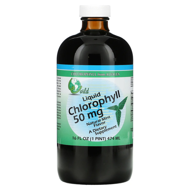 World Organics Liquid Chlorophyll (50mg) Mint 16 fl.oz Additional Product Image 2