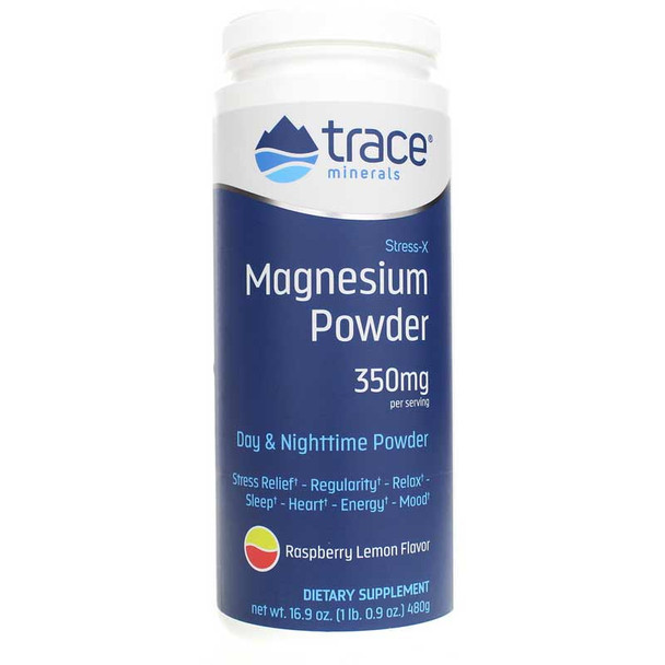 Trace Minerals Stress-X Magnesium Powder Rasp-Lemon - 480 g