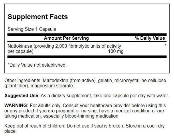 Swanson Nattokinase 2,000 Fibrinolytic Units Ingredients