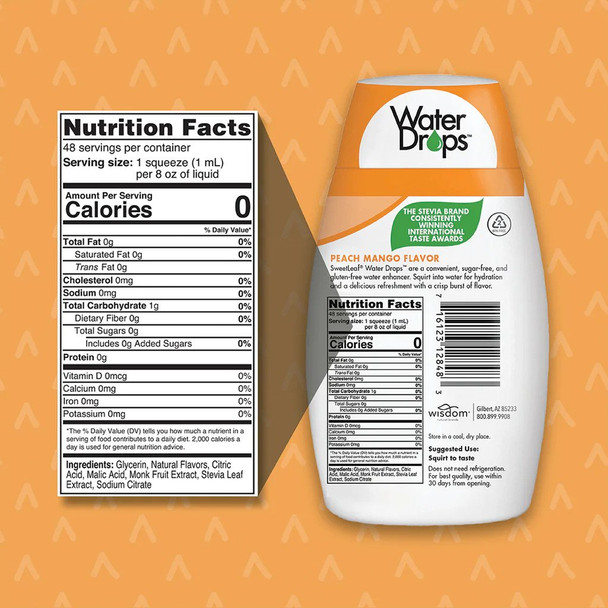 SweetLeaf Water Drops Tropical Punch 48ml Ingredients Panel