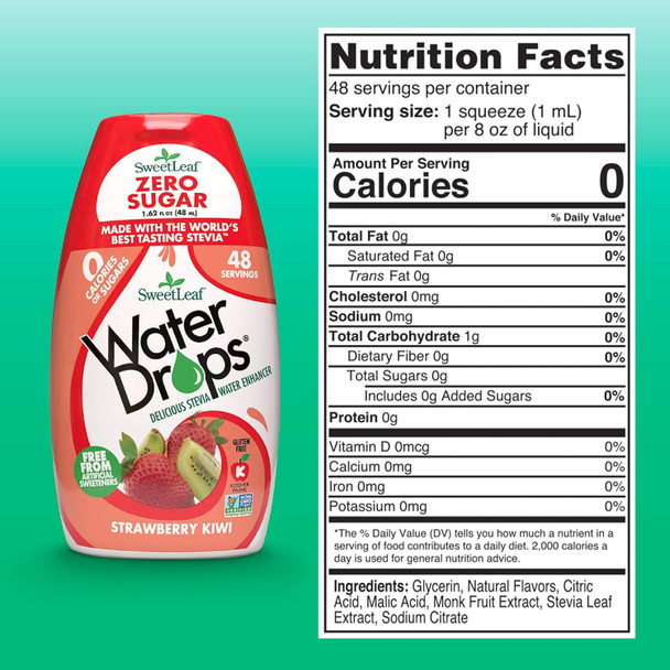 SweetLeaf Water Drops Strawberry Kiwi 48ml