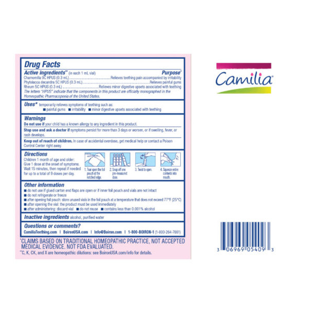 Boiron Camilia 30 Doses  Ingredients