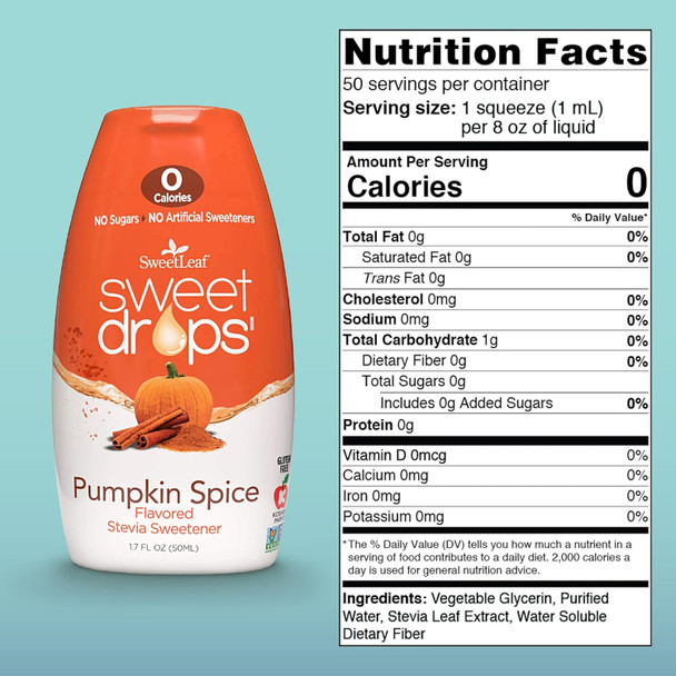 Sweetleaf Sweet Drops - Flavored Stevia Sweetener Pumpkin Spice 1.7 fl.oz - image 2