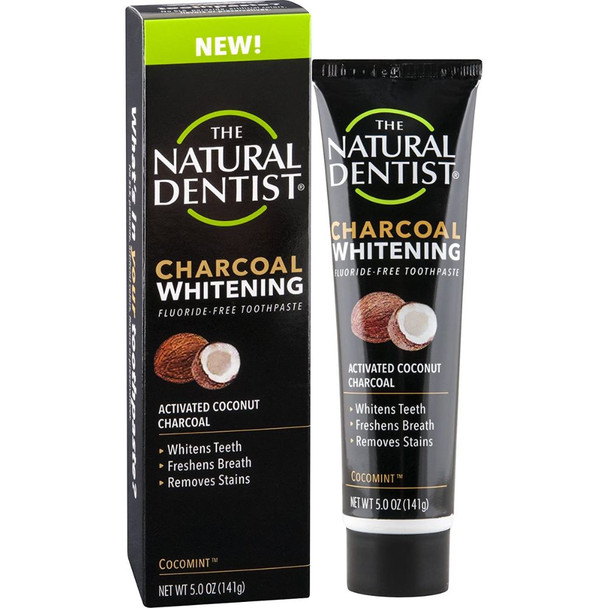 The Natural Dentist Charcoal Whitening Toothpaste - With Fluoride Cocomint 5 oz_1
