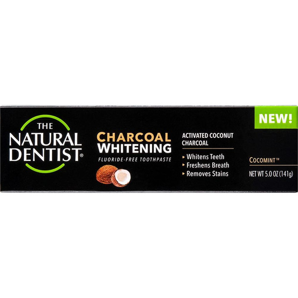 The Natural Dentist Charcoal Whitening Toothpaste - With Fluoride Cocomint 5 oz_4