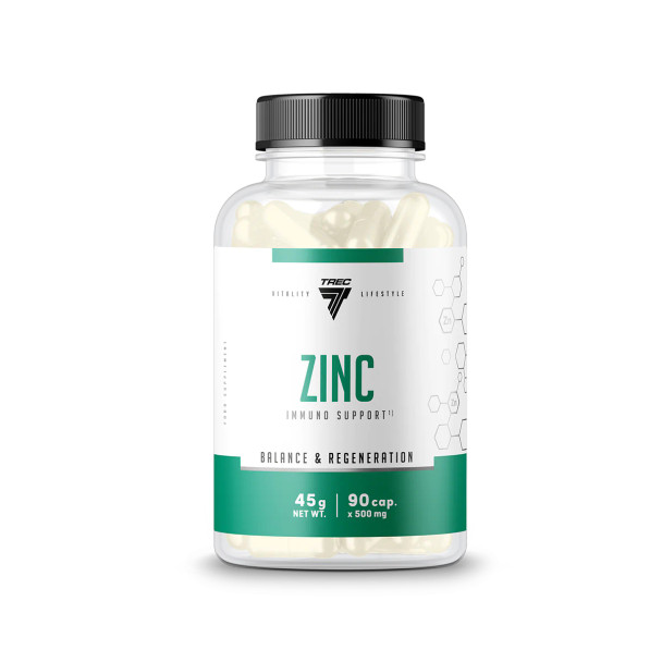 Trec Nutrition Zinc 90 Caps Supplement Facts Panel