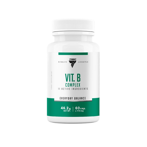 Trec Nutrition Vitamin B Complex 60cap Supplement Facts Panel
