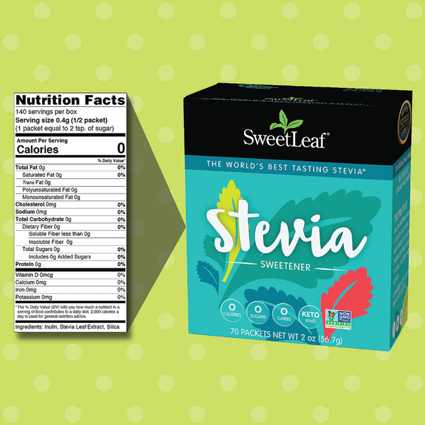 SweetLeaf  Stevia Sweetener 70 Count Ingredients