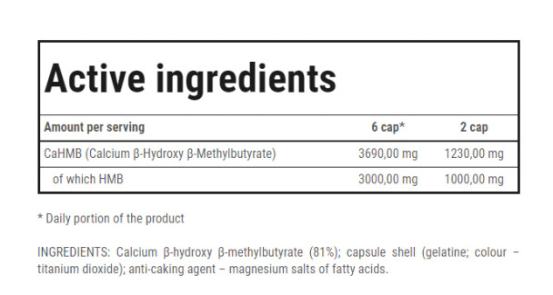 Trec Nutrition HMB 240 Caps Ingredient List