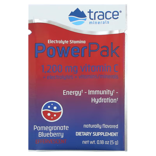 Trace Minerals Power Pak Non-GMO Pomegranate Blueberry BOX 30 packets