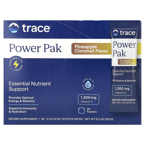Trace Minerals Electrolyte Stamina Power Pak Non-GMO Pineapple Coconut Box of 30 Additional Product Image 7