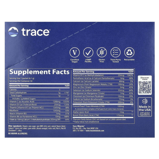 Trace Minerals Electrolyte Stamina Power Pak Raspberry 30 Sachets Additional Product Image 8