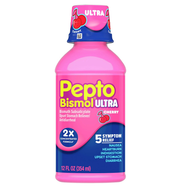 Pepto Bismol 12 oz 354ml Ultra Liquid Cherry Ingredients