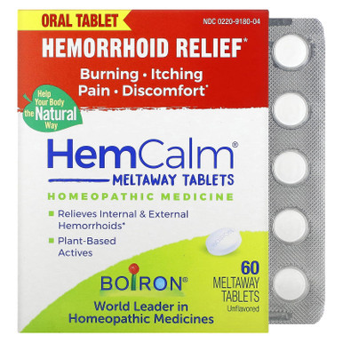 Boiron HEMCALM 60 TABLETS HEMMORHOID RELIEF