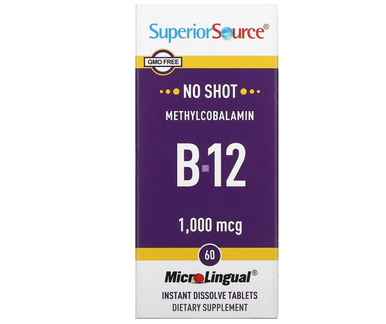 Methylcobalamin B-12, 1,000 mcg, 60 MicroLingual Instant Dissolve Tablets