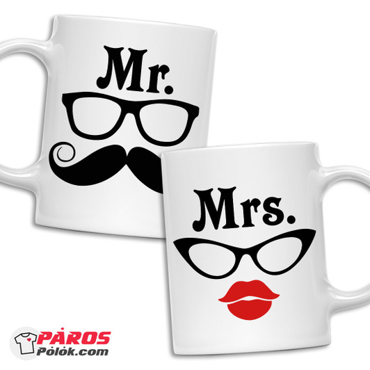 Mr and Mrs sziluett bögre csomag