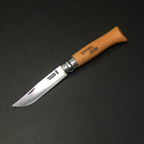 Opinel No.08 Mushroom Knife w/ Brush Stainless Steel Beechwood