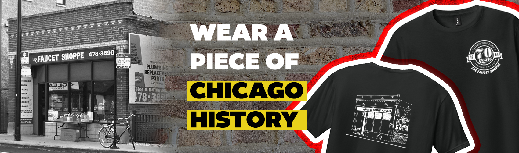 The Faucet Shoppe 70th Anniversary TShirt on The Chicago Faucet Shoppe.com