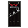 Toptul GPAQ0301 Ratchet Double Ring Wrench 4-In-1 Set 3pcs