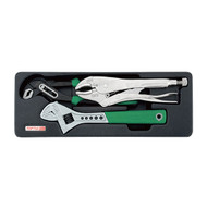 Toptul GBAT0303 Adjustable Wrench & Pliers Set 3pcs