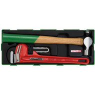 Toptul GTA0230 Pipe Wrench & Ball Peen Hammer Set