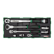Toptul GTB0810 Torque Wrench Adaptor & Ratchet Set 8pcs