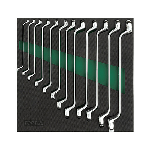 Toptul GVC1202 Double Ring 75 Offset Wrench Set 12pcs