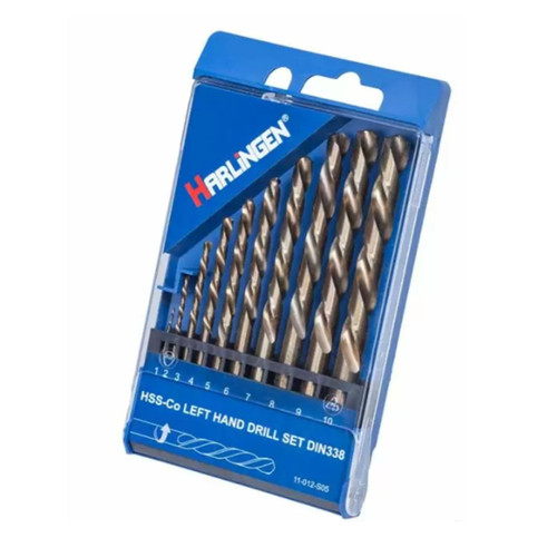 Harlingen H-11-012-S05 Cobalt Left Hand Drill Bit Set 10pcs