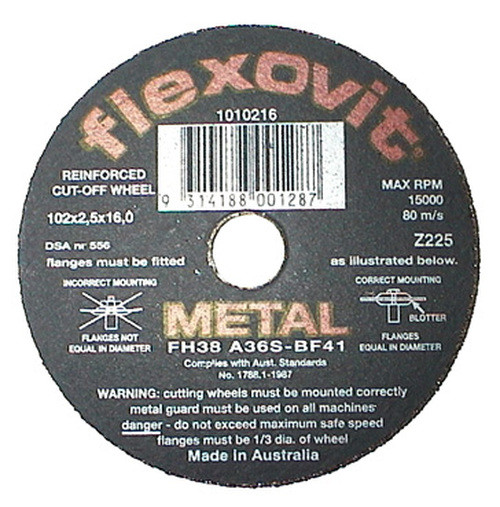 Flexovit 1010216 Metal Cut Off Wheel 