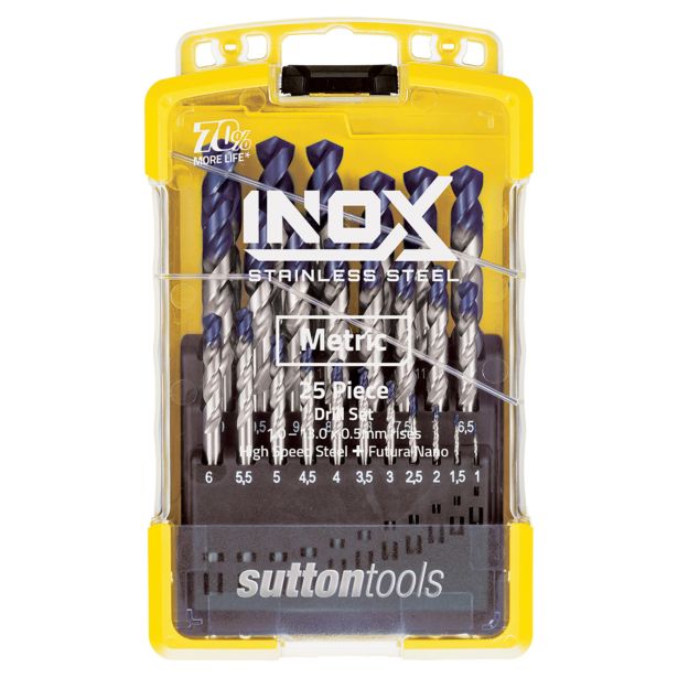 Sutton D180SM3 Inox Stainless Steel Drill Bit Set Metric 25pcs